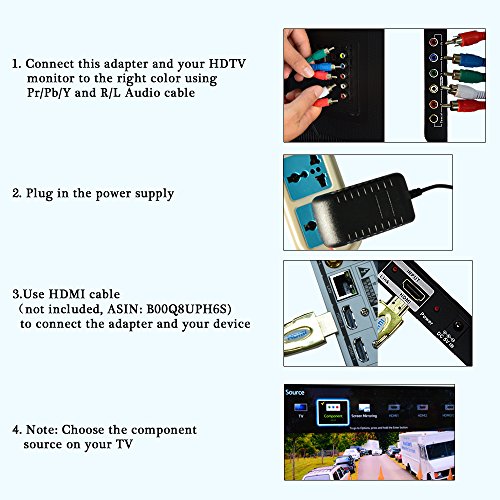 HDMI to 1080P Component Video (YPbPr) Scaler Converter,LinkS HDMI to Component Support Coaxial Audio Output and R / L Audio - Thumbnail 5