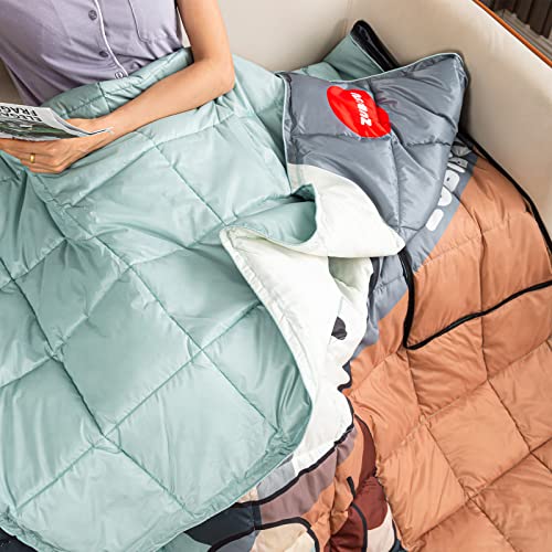 ZUBISU Down Alternative Camping Blanket - Water Resistant, Packable & Warm Outdoor Blanket for Travel, Park, Beach, Hiking & Camping(80