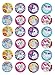 Pinback Buttons - 24-Pack Rainbow Unicorn Round Button Pins in 8 Designs for Kids Birthday Party Favors, Unicorn Lovers, 2.25 Inches Diameter