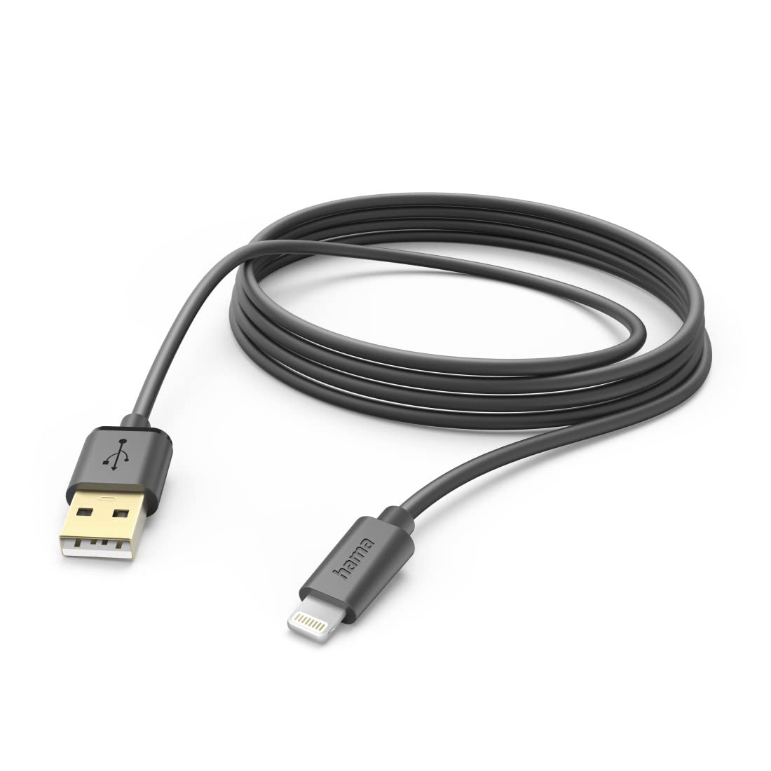 Hama 3m USB A Lightning Charger Cable - Black