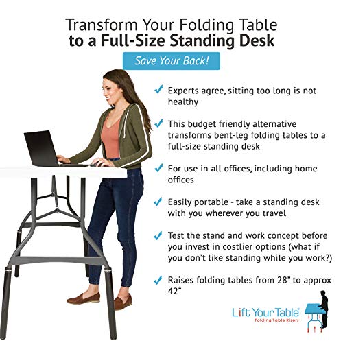 Lift Your Table Leg Extensions Standing Desk Kit for Use with