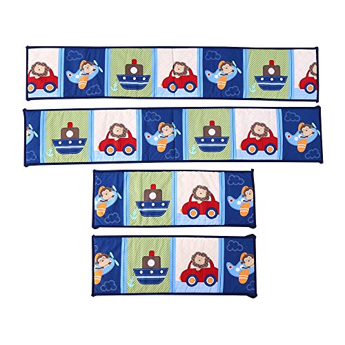 Wowelife Baby Crib Bumpers Blue Breathable Baby Bed Bumper Pads 4 Piece Cars and Plane for Baby Boys and Girls(Blue Airplane) - Thumbnail 7