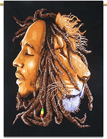 Indian Wall Hanging Bob Marley Tiger Face Tapestry Hippie Wall Hanging Bohemian 30x40 inches