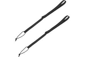 HOLIDYOYO 2pcs Adjustable Snowboard Leash Safety Straps with Shoulder Strap Black 27in Ski Boot Binding