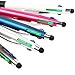 GSlife Multicolor Stylus Pens For Touch Screens 2 in 1 Capacitive Stylus 3 Colorful Ballpoint Pens,Black,Red,Blue Ink,(5 Pack)