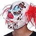 Halloween Clown Mask Full Head Latex Scary Clown Mask with, White, Size Large