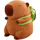 JPORSHU Capybara Plush Toy， 14inchCapybara Plush with Turtle Backpack， Kawaii Capybara Stuffed Animal and Home Decor Gifts