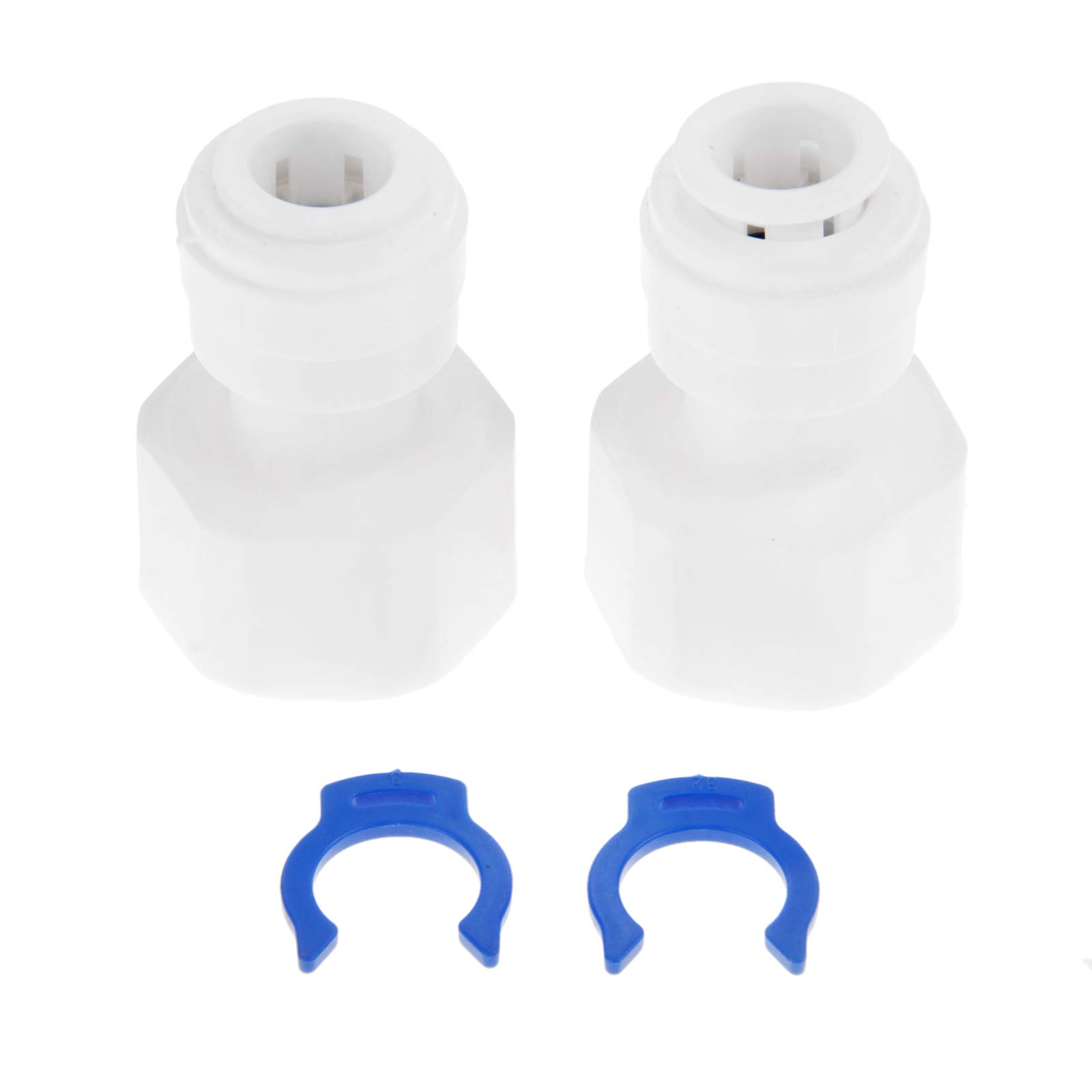 Yetaha 2PCS Ro Water Filter Fitting, Reverse Osmosis RO Water Hose Connector, RO Push Fit Hose Connectors BSP Fitting 1/2" Female Thread-3/8 OD Hose Plastic Pipe Quick Connectors