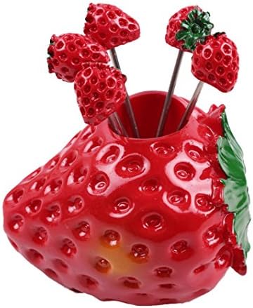 Fruit Forks, Aribelly Strawberry Holder Dessert Cake Snack Dinnerware Forks