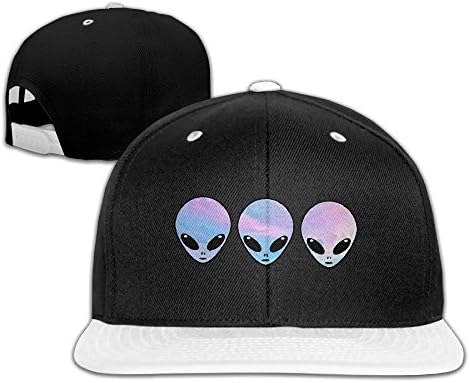 Psychedelic Three Holo Aliens Men's Adjustable Snapback Hip Hop Outdoor Sport Trucker Cap Hats Flat Brim White Baseball Cap for Men Women