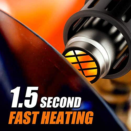 Heat Gun, SEEKONE 1800W Hot Air Gun Kit with Large Digital LCD Display Variable Temperature (120°F-1100°F) Memory Settings and Four Nozzles for Paint Remover/Stripper, Home Improvement/Restoration