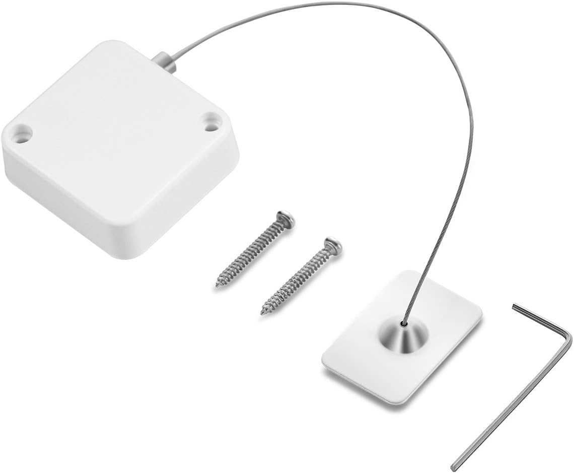 Retractable Laptop Cable Lock Hardware Security Cable Lock Anti Theft Combination Lock for iPad Tablet MacBook Mobile Notebook (White-1P)