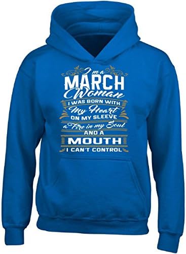 Women Born In March Birthday Gift For Wife, Sister, Mom - Adult Hoodie Xl Royal