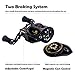 Baitcasting Reels, Low Profile Baitcaster Reels Dual-brake System for Ultra light Inshore Saltwater or Freshwater Kayak Trout Fishing Gear, Bass Fishing Reels - with Baitcast Fishing Reel Spare Spool