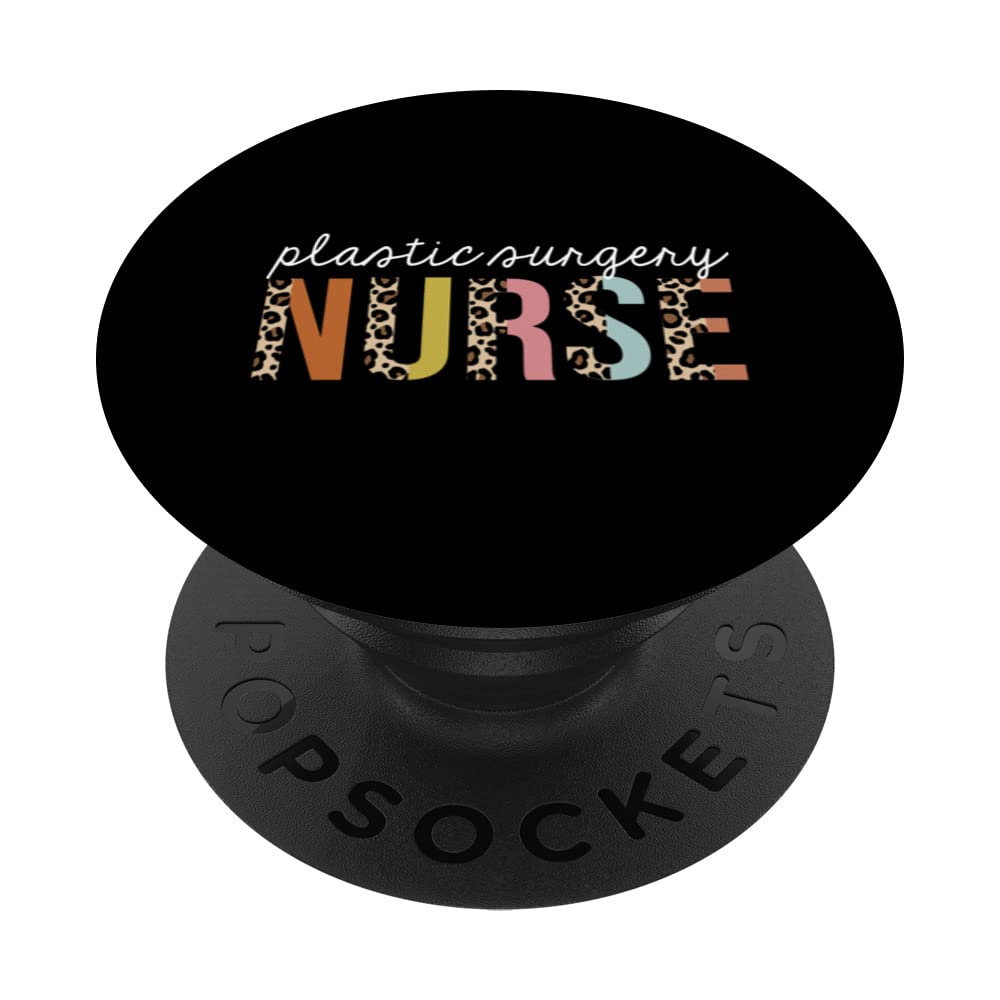 Plastic Surgery Nurse Life Leopard Print RN Registered PopSockets Swappable PopGrip