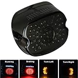 MOVOTOR Smoked Harley Davidson Taillights LED Brake Turn Signal Lights for Sportster FLST Electra Glides Road Glides 2002-2010 Dynas License Plate Light