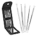 Blackhead Remover Kit, ElleSye Pimple Acne Removal Tool Comedone Whitehead Zit Extractor Kit for Risk Free Nose Face Skin with 3X Zoom Flat Mirror & Leather Case
