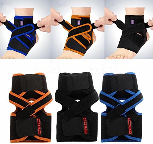 Weightlifting straps Adjustable Ankle Foot Support Elastic Brace Guard Football Basketball Protectors lifting straps (Yellow)