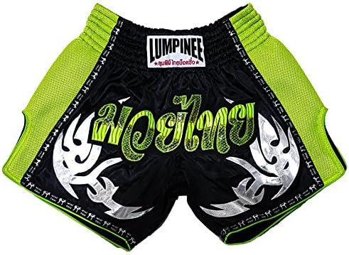 LumpineeRetro Original Muay Thai Shorts for Kick Boxing Fight LUMRTO-010 (XL, Green Viper)