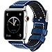 Fullmosa Compatible Apple Watch Band Leather 38mm 40mm 41mm 49mm 46mm 45mm 44mm 42mm for iWatch Ultra2/Ultra/SE/SE2/Series 10/9/8/7/6/5/4/3/2/1,38mm/40mm/41mm/42mm Dark Blue + silver buckle