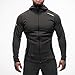 Men's Gym Workout Hoodie Jacket Fitted Training Bodybuilding Running Active Sweatshirts With Zipper Pockets