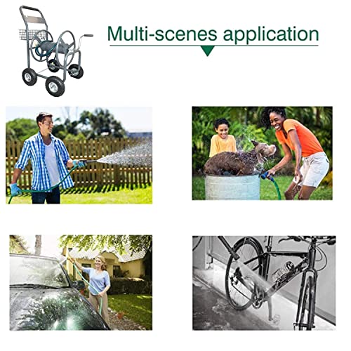 Ashman Garden Hose Reel Cart 4 Wheels Portable Garden Hose Reel Cart