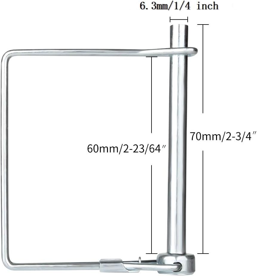 10 Pcs Square Pto Pin Shaft Locking Pin 1/4 pin Hitch pin Wire Lock Pin Safety Coupler Pin 1/4" x 2-3/4"for PTO,Farm,Lawn,Hitches,and Garden: Home Improvement