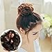 HI GIRL Synthetic Scrunchy Bun Updo Hair Piece Hair Ponytail Wavy Messy Donut Chignon Hair Extensions #6A
