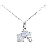 Origami Elephant Necklace in Sterling Silver with 16" Chain