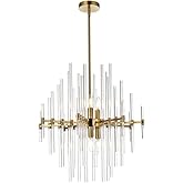 Elegant Lighting Indoor Modern Home Decorative Bright Ceiling Light Sienna 23 inch Crystal Rod Pendant in Gold