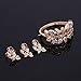 EVERRICH Crystals Bridal Flower Circle Tear Drop Rose Gold Plated Earring Necklace Wedding Engagement Jewelry Sets,4 Pairs