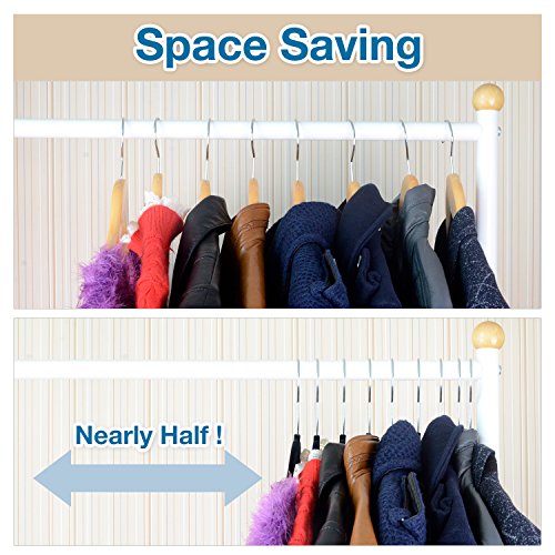 IEOKE Velvet Hangers, Nonslip Clothes Hangers Heavy Duty 360 Swivel Hanger Hook Ultra Thin Clothes Racks Perfect for Space Saving 50 Pack Black