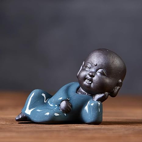 Amazon 紫粘土茶ペット手作り僧侶小仏置物茶道アクセサリークリエイティブティーテーブルデコレーションオーナメント 置物 オブジェ オンライン通販