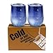 GIGRIN Insulated Wine Tumbler, Stemless Wine Glasses with Lid and Straw, 12oz Stainless Steel Wine Cups for Coffee, Drinks, Champagne, Cocktails, Cleaning Brushes Included (2 Pack, Star Blue)