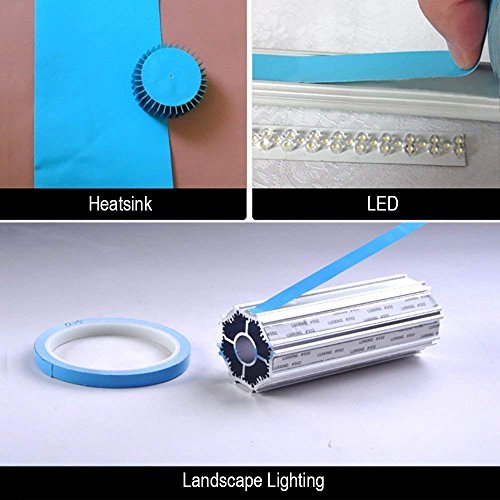 AIYUNNI 20mm x 25M x 0.15mm Thermal Adhesive Tape High Performance Thermal Double Side Tapes Cooling Pad Apply to Heatsink LED IGBT IC Chip Computer CPU GPU Modules MOS Tube SSD Drives