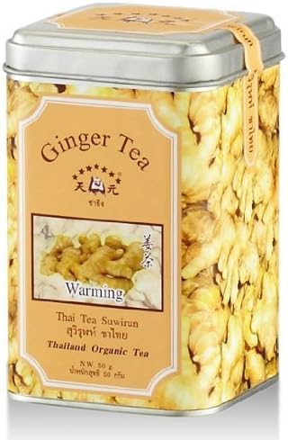 Suwirun Thai Tea ,Ginger Organic Tea - 1.76 Ounces Tin by Suwirun