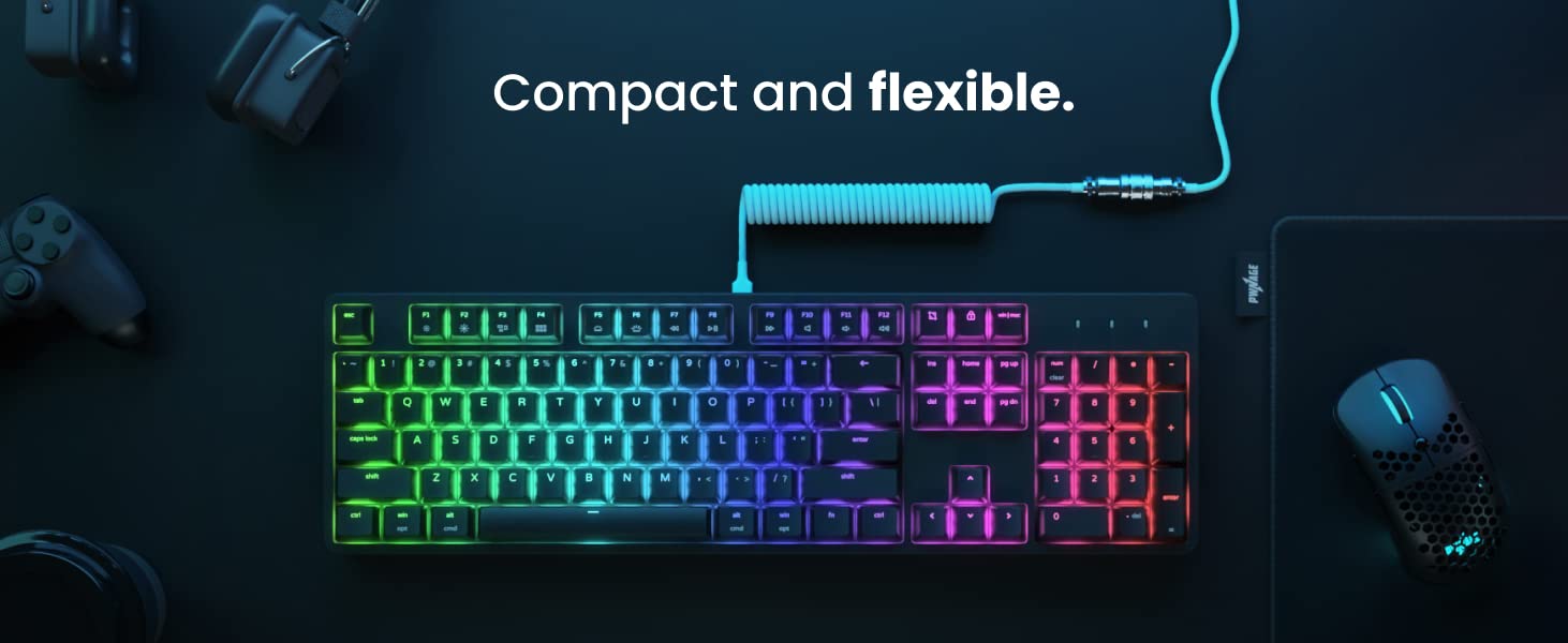 Mua PWNAGE Ultra Custom Coiled Aviator USB C Cable for Gaming Keyboard ...