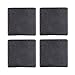 Rustic Slate Coaster Set with Wood Holder, 4 Square Stone Coasters for Drinks