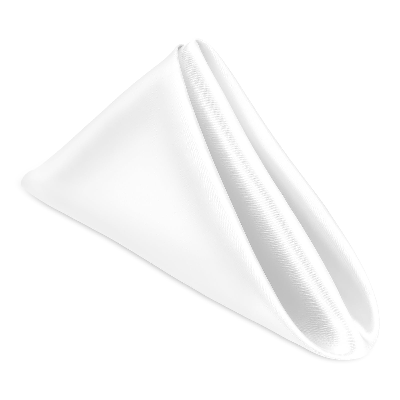 Piriuuo White Cloth Napkins Set of 6, 43 x 43 cm Polyester Napkins with Hemmed Edges, Washable for Parties, Weddings & Dinners