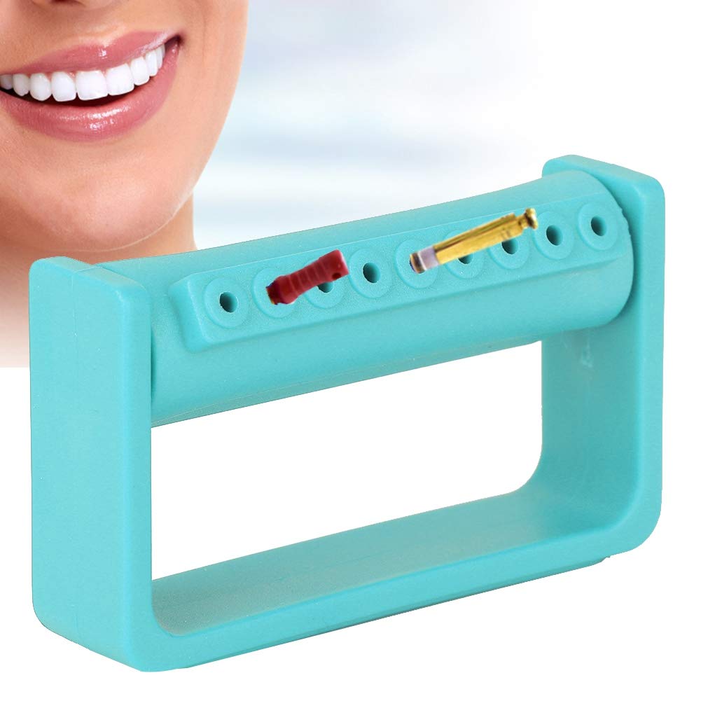 Dental Burs Block Holder, 9 Holes Disinfection Box Autoclavable Oral Care Tools for Dental Disinfection and Oral Care (2.4 X 0.6 X 1.4 inch)(Green)