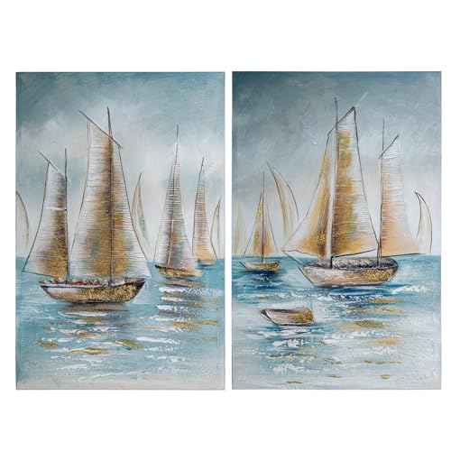 SET 2 CUADROS 22316 LIENZO 60X90CM VELEROS_60X3X90CM