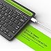 Bluetooth Keyboard, Jelly Comb BK230 Dual Channel Multi-Device Universal Wireless Bluetooth Keyboard Rechargeable with Sturdy Stand for Tablet Smartphone PC Windows Android iOS Mac (Black and Green)
