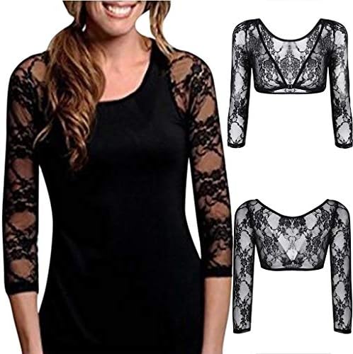 Fasclot Seamless Arm Shaper Sleevey Wonders Women's Lace V-Neck Perspective Cardigan