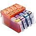 Supricolor 4 Color 1 Set High Capacity Ink Cartridge Replacement for HP 564 HP 564XL (1 BK, 1 C, 1 M, 1 Y) for HP 5520 6510 6520 7510 7520 4620 B8550 B8553 B109 C309a C310a printer with ink level indication