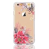 luolnh Compatible with iPhone 5 Case,iPhone 5s Se Case with flowers, Slim Shockproof Clear Floral Pattern Soft Flexible TPU Back Cover -Pink Peony