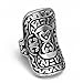 ELFASIO Mens Stainless Steel Ring Silver Warrior Shield Jewelry US Size 7-13
