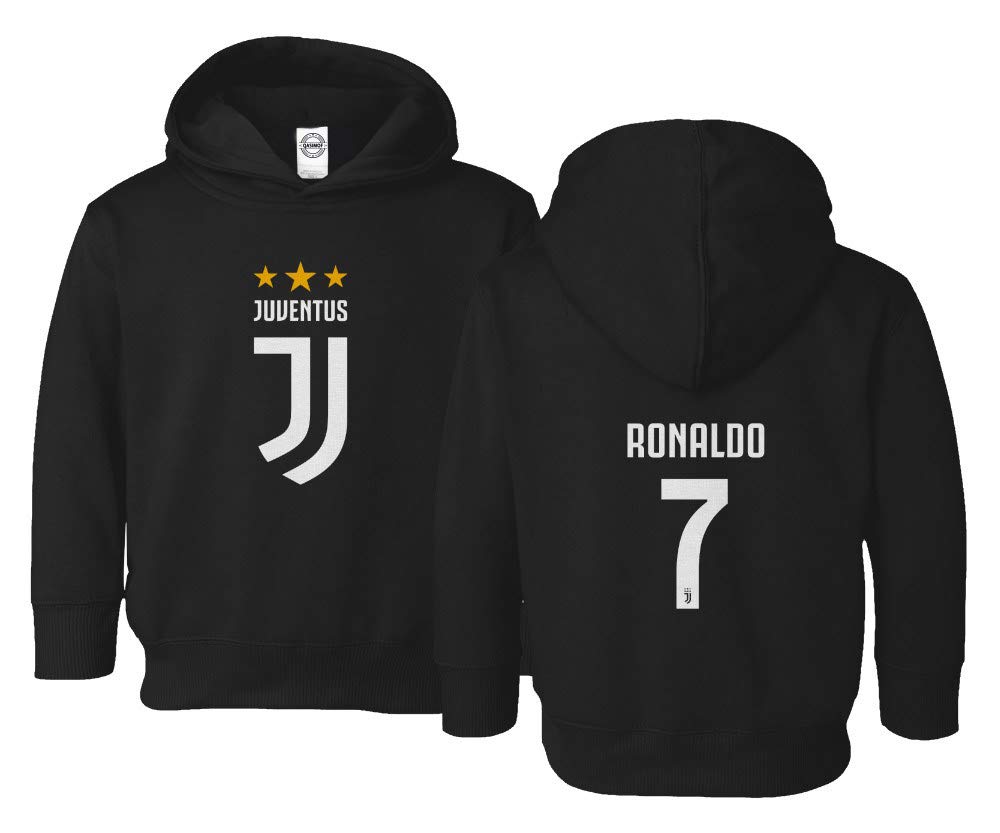 Spark Apparel New Soccer Shirt #7 Cristiano Ronaldo CR7 Little Kids Girls Boys Toddler Hooded Sweatshirt