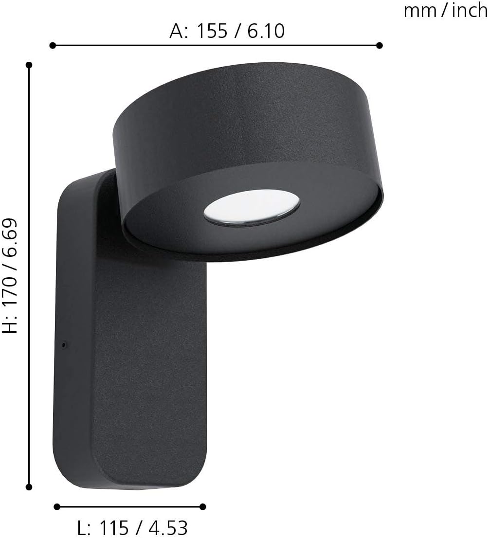 EGLO Palosco LED Outdoor Wall Light, 1-Bulb Outdoor Light - Image 4