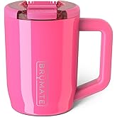 BrüMate Müv - 15oz 100% Leak Proof Insulated Coffee Mug with Handle & Lid - Stainless Steel Coffee Travel Mug - Double Walled Coffee Cup (Neon Pink)