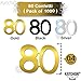 80th Birthday Confetti Decorations Supplies – 1.7 Oz | Gold Silver and Black Number 80 Confetti | Great for 80th Birthday Party Décor and Anniversary | Metallic Foil Confetti for Table Decoration